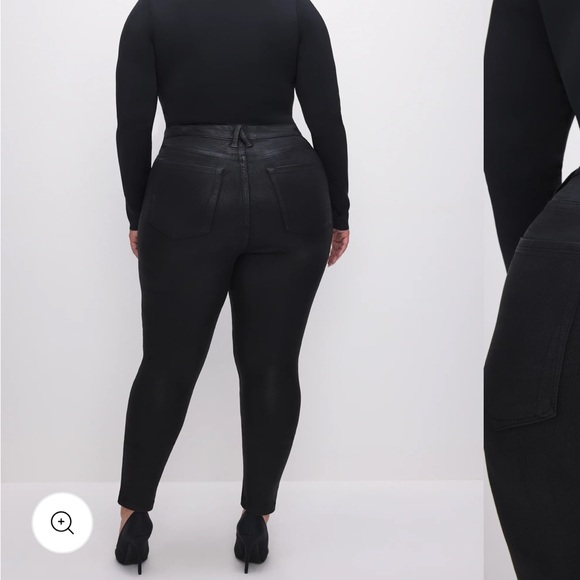 Good American black coated skinny jeans size 14 - Picture 2 of 2